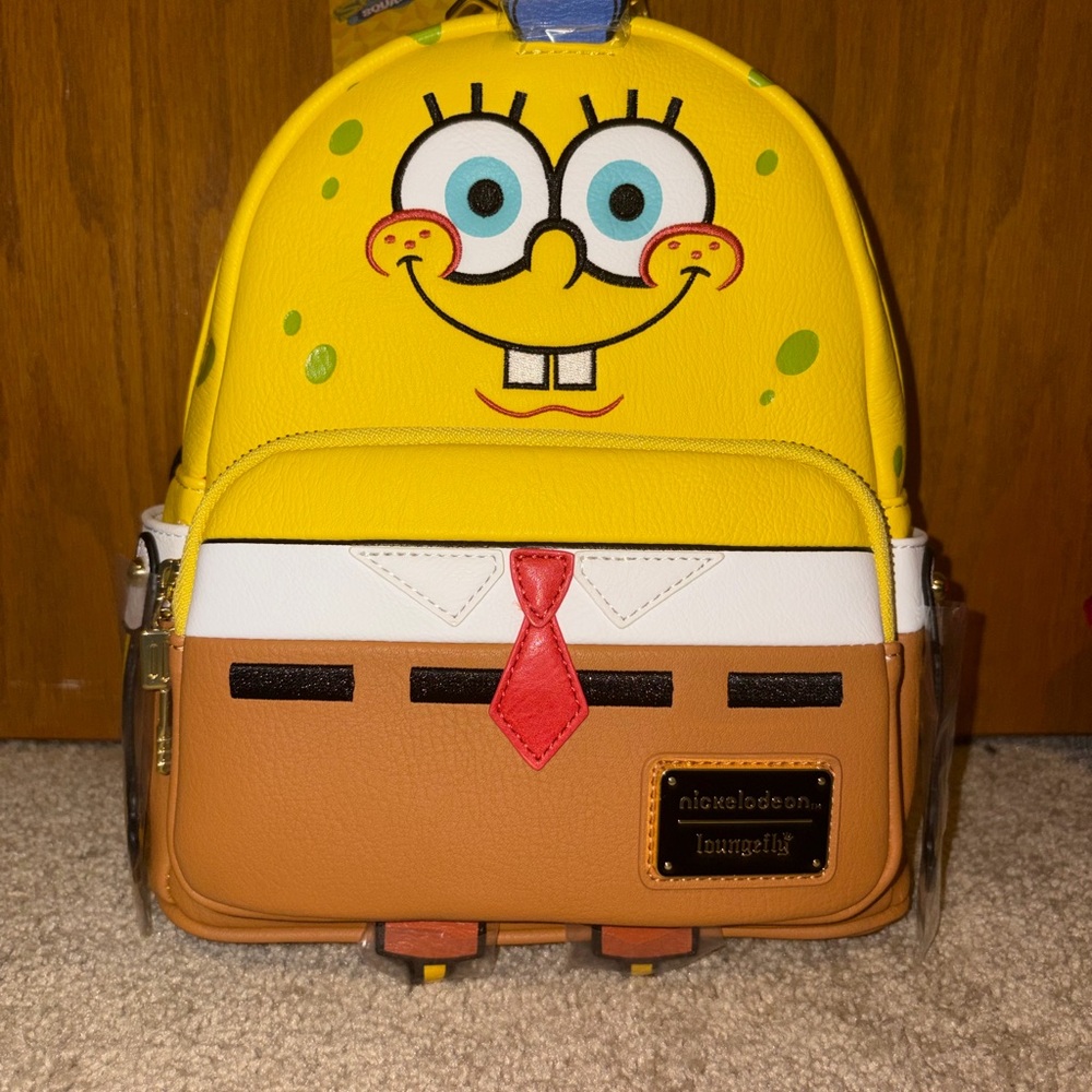 Loungefly Yellow and Brown SpongeBob Backpack